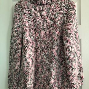 POL pink cream grey turtleneck sweater M